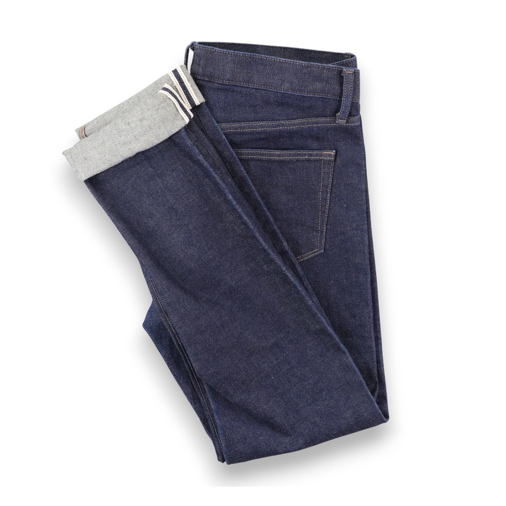 Uniqlo Slim Straight Selvedge Kaihara Denim Jeans Mens 33x33 Blue Mid Rise